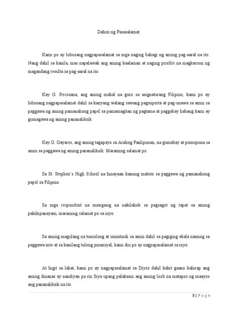 Dahon NG Pasasalamat .
